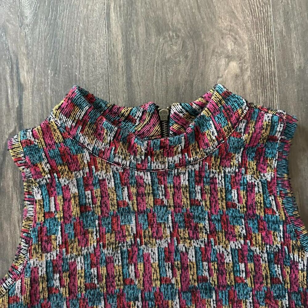 Anthropologie Akemi + Kin Petra Jacquard Top Chunky Knit Mock Neck Small Blouse - Picture 4 of 10